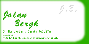 jolan bergh business card